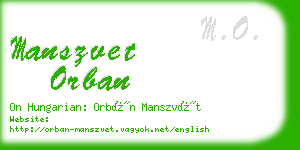 manszvet orban business card